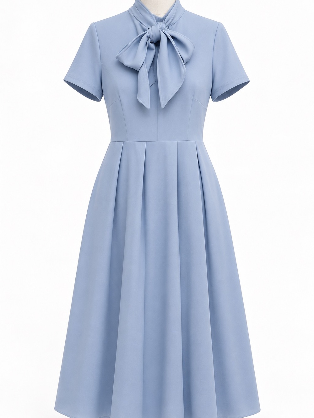 Blue Belle Bow Neck Dress